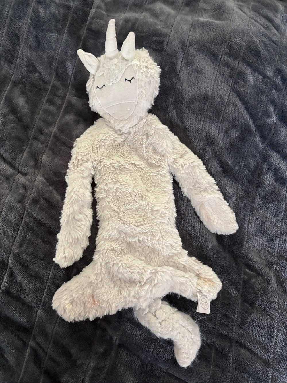 Plush Unicorn Lovey - Soft Cream Cuddly Comforter